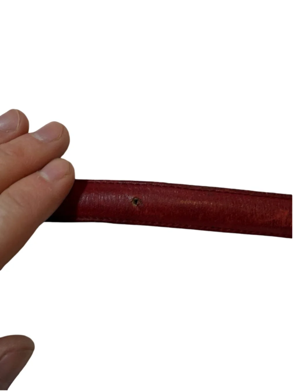 Coach Burgundy Leather Belt Size 38 Oxblood Distressed Vintage Preppy